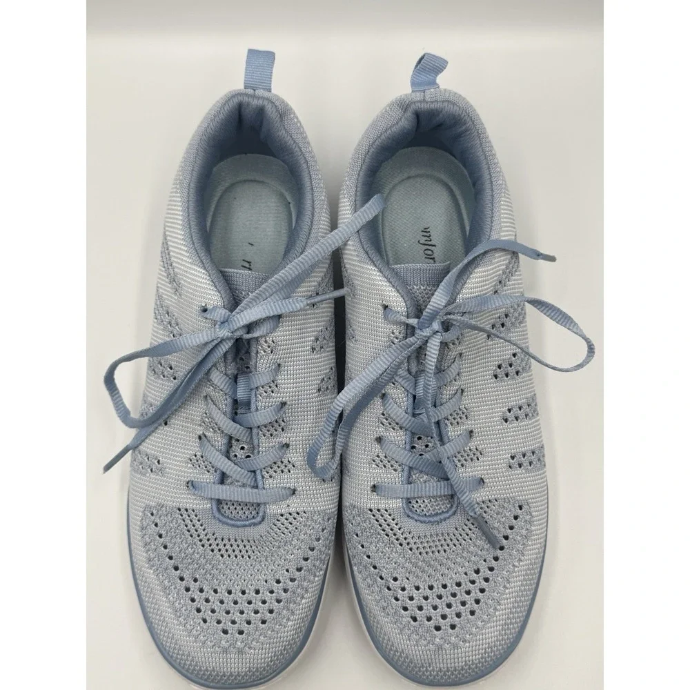 Melanie Knit Sneakers Womens 8.5 Blue Lightweight Lace Up Comfort‎ Walking Shoes
